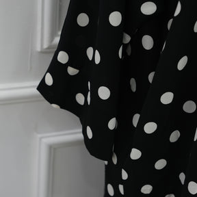 LR1119  Women's Vibrant Polka Dot Cardigan & Hijab 2-Piece Set