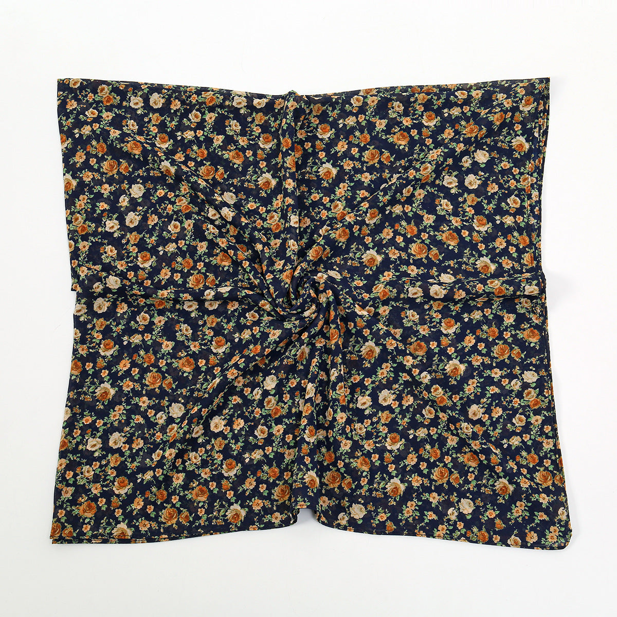 YW361  145*145cm small floral printed chiffon square scarf