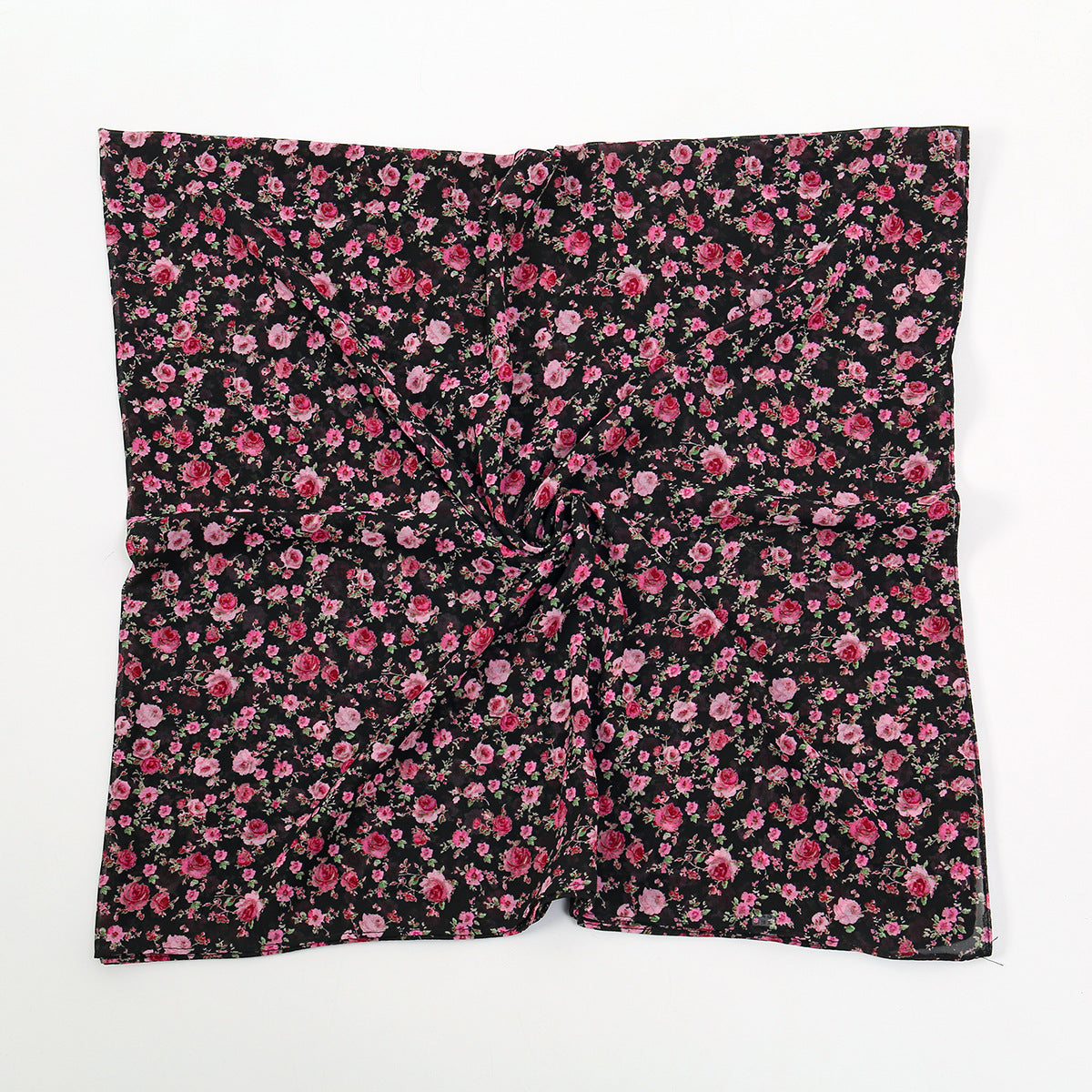 YW361  145*145cm small floral printed chiffon square scarf