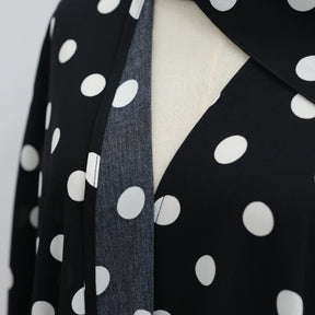 LR1119  Women's Vibrant Polka Dot Cardigan & Hijab 2-Piece Set