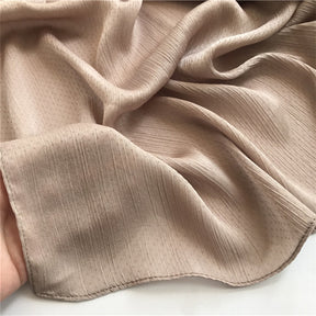 WJA35 Wrinkled Chiffon Solid Color Shawl