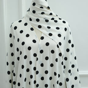 LR1119  Women's Vibrant Polka Dot Cardigan & Hijab 2-Piece Set