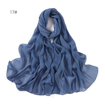 YZ175  Plain Lurex Chiffon Hijab with Fine Pleats