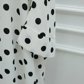 LR1119  Women's Vibrant Polka Dot Cardigan & Hijab 2-Piece Set