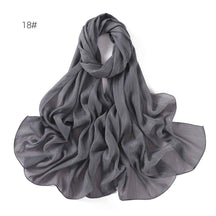 YZ175  Plain Lurex Chiffon Hijab with Fine Pleats