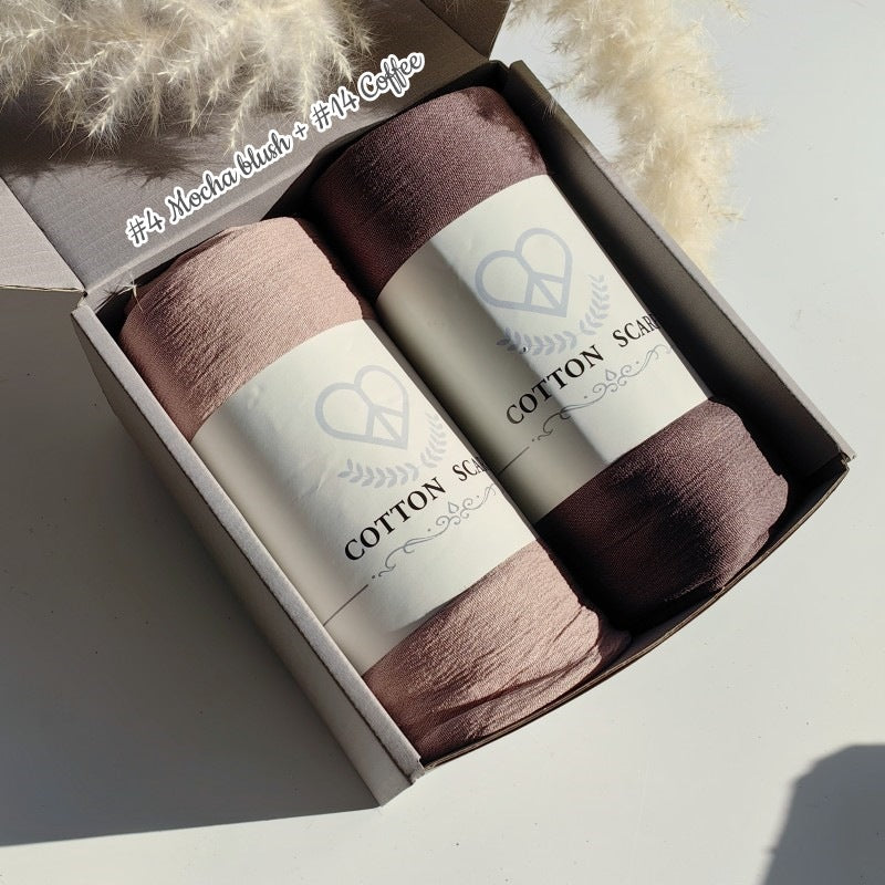 WJA168 Natural Wrinkle Rayon Scarf Solid Color Neck Scarf Cotton Linen Shawl - MinYang Fashion Apparel Accessory Manufacturer