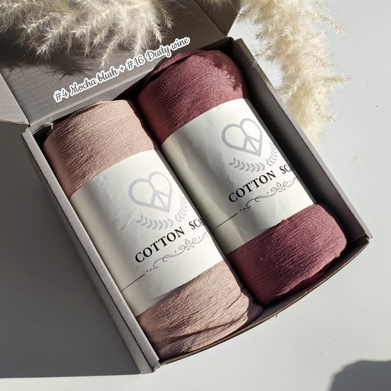 WJA168 Natural Wrinkle Rayon Scarf Solid Color Neck Scarf Cotton Linen Shawl - MinYang Fashion Apparel Accessory Manufacturer