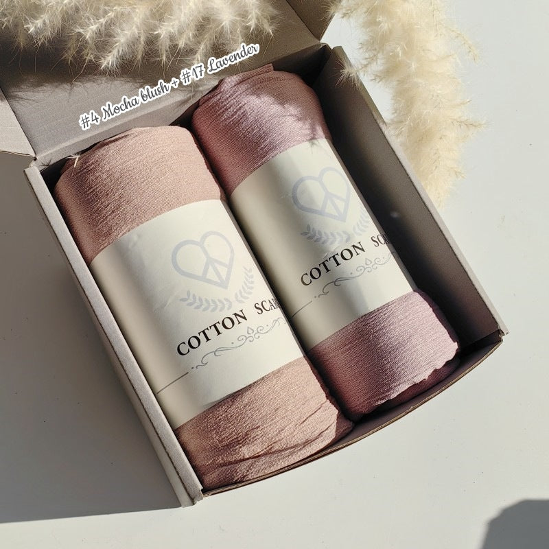 WJA168 Natural Wrinkle Rayon Scarf Solid Color Neck Scarf Cotton Linen Shawl - MinYang Fashion Apparel Accessory Manufacturer