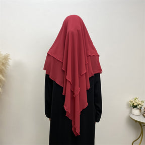 2305 high quality two layers khimar hijab