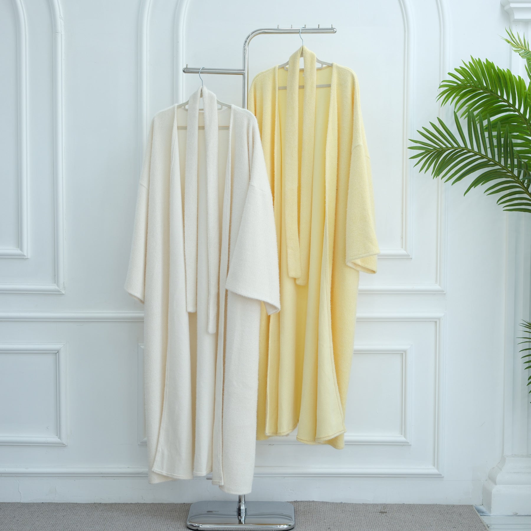LR1125  Thick Winter Abaya Cardigan with Belt