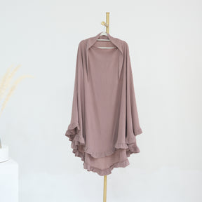 HJ912  Plain Polyester Ruffle Wide-Drape Hijab