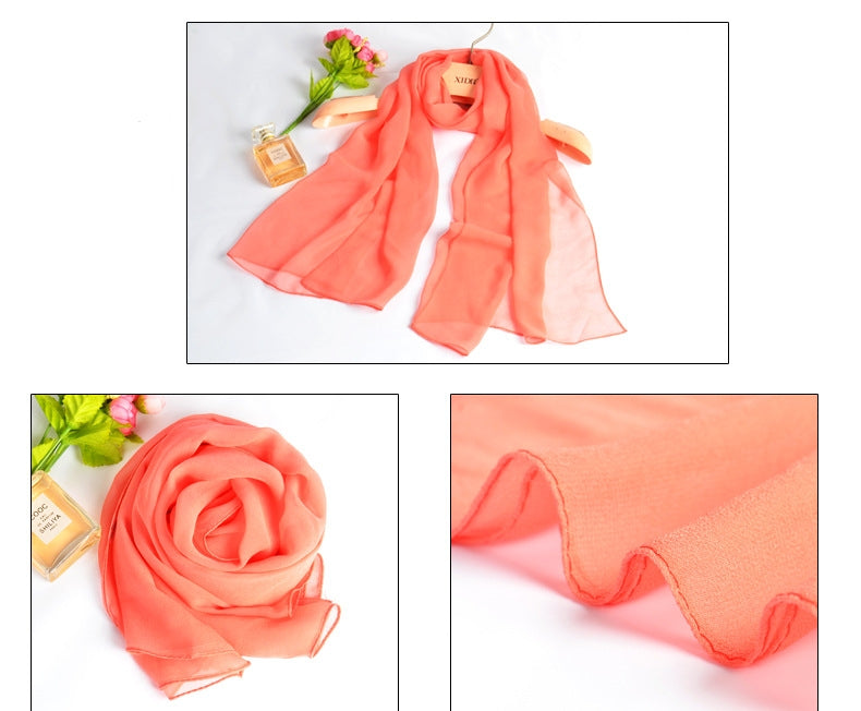 QWS05  Long Plain Chiffon Sun Protection Hijab