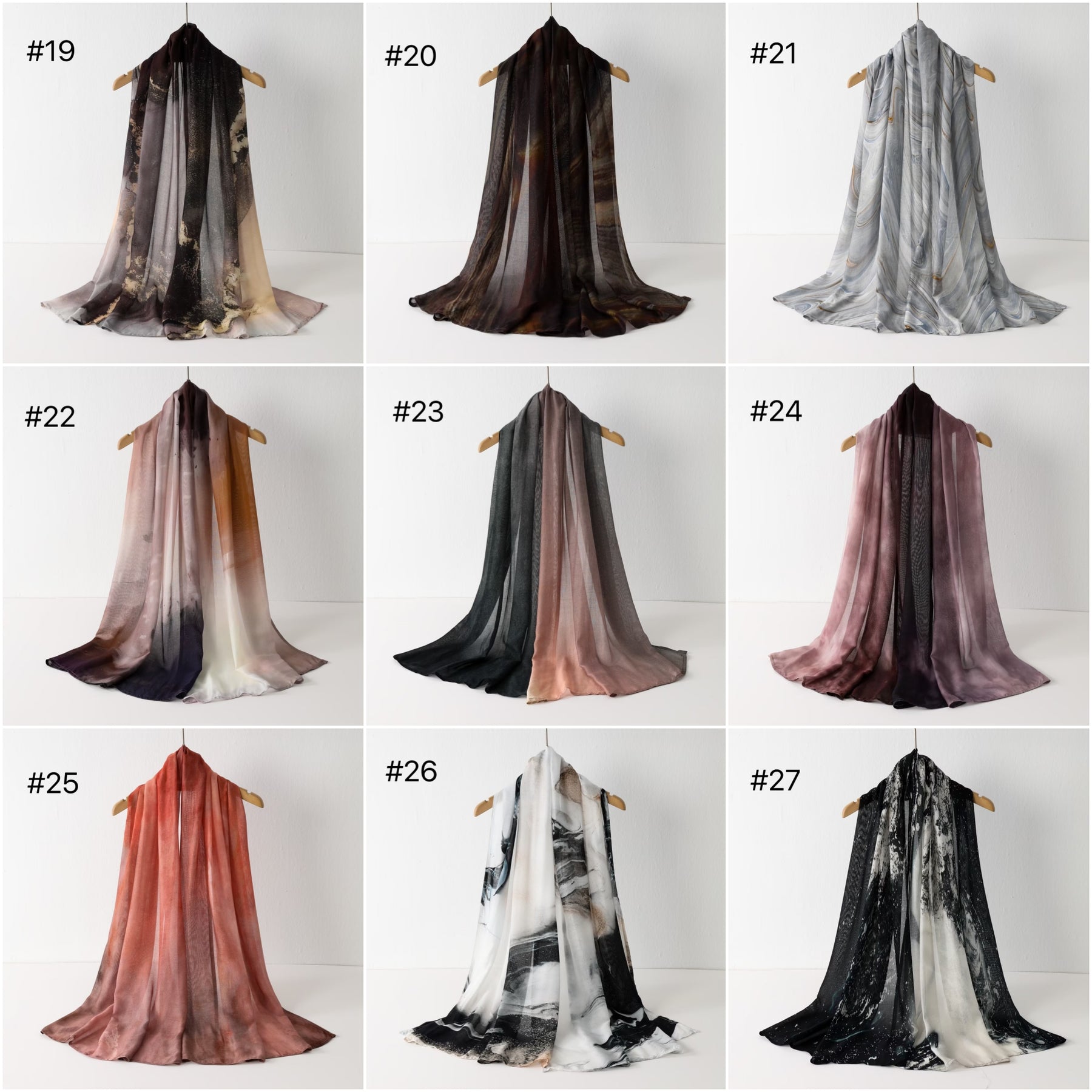 SS012  Modal Double Stitch Printed Hijab