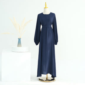 LR708  Plain Viscose Elastic Cuff Dress