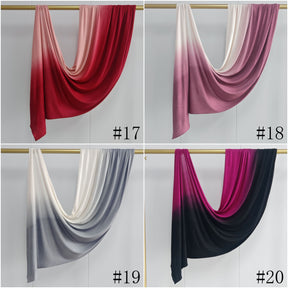 JBWJ005  High Quality Mercerized Cotton Double-Sided Gradient Printed Long Hijab