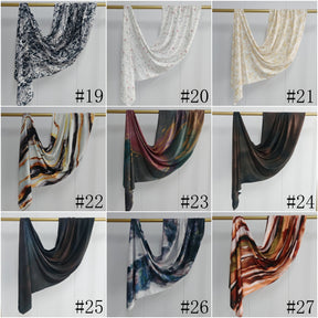 JBWJ001  Soft Modal Watercolor Printed Double-Sided Ethnic Long Hijab