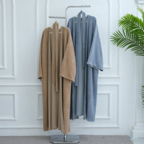 LR1125  Thick Winter Abaya Cardigan with Belt