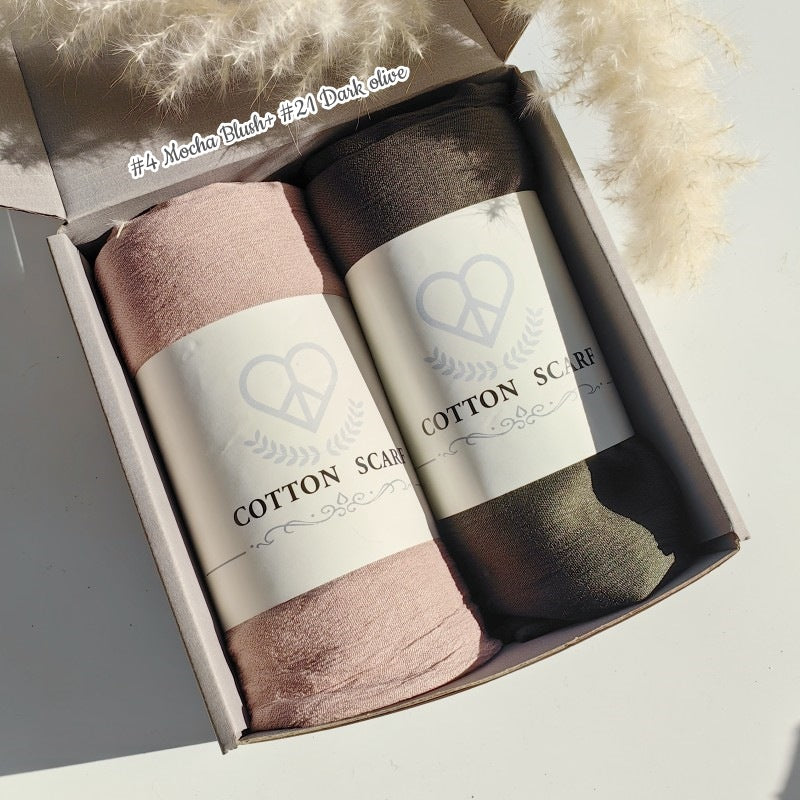 WJA168 Natural Wrinkle Rayon Scarf Solid Color Neck Scarf Cotton Linen Shawl - MinYang Fashion Apparel Accessory Manufacturer