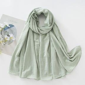 JSA167   Micro elastic crepe cotton blend rayon scarf sold 37 colors across Europe and the United