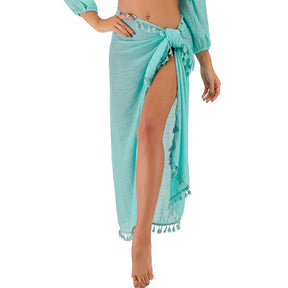 SL31  Half-length tassel shawl sun protection wrap skirt