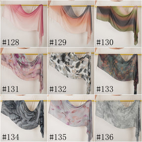 DL001  Modal printed hijab with square corners and rolled hem