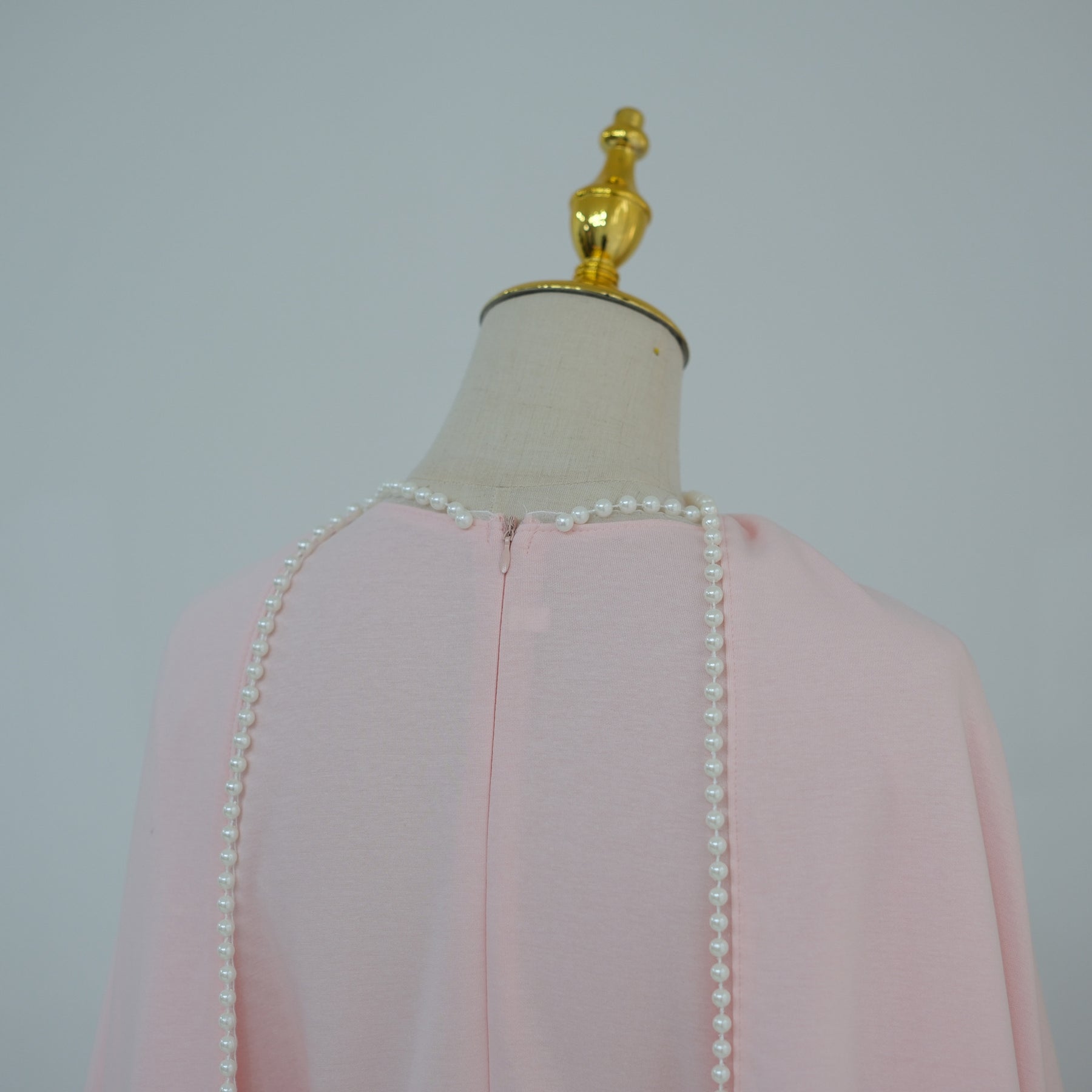 LR1167  Plain Scuba Beaded Shawl + Long Sleeve Dress Set