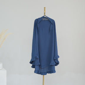 HJ912  Plain Polyester Ruffle Wide-Drape Hijab