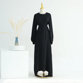 LR708  Plain Viscose Elastic Cuff Dress