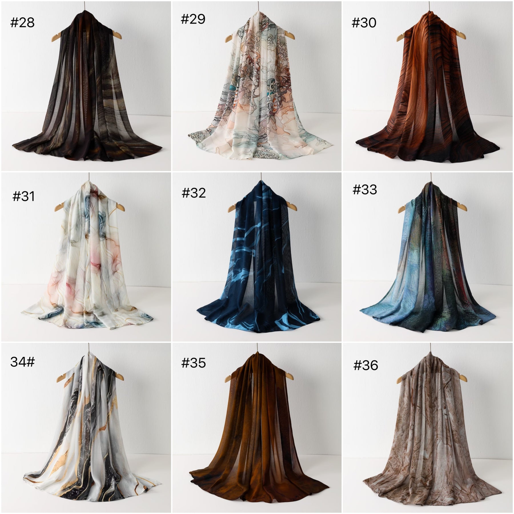 SS012  Modal Double Stitch Printed Hijab