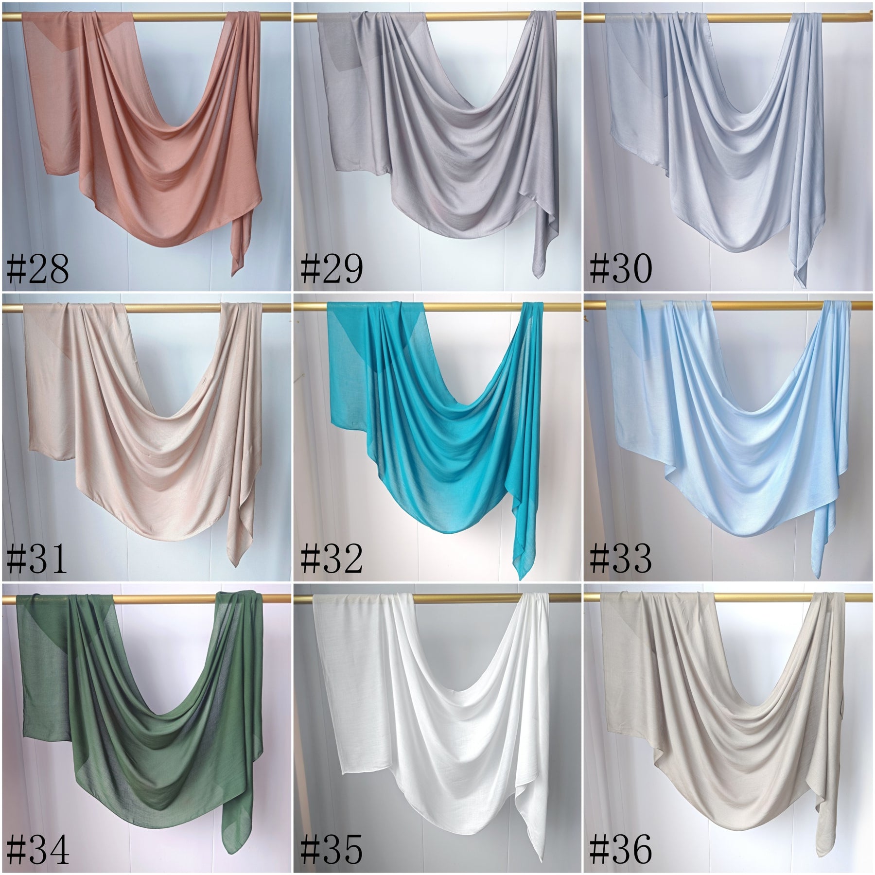 WJ002  30S Modal Breathable Plain Single Stitch Hijab