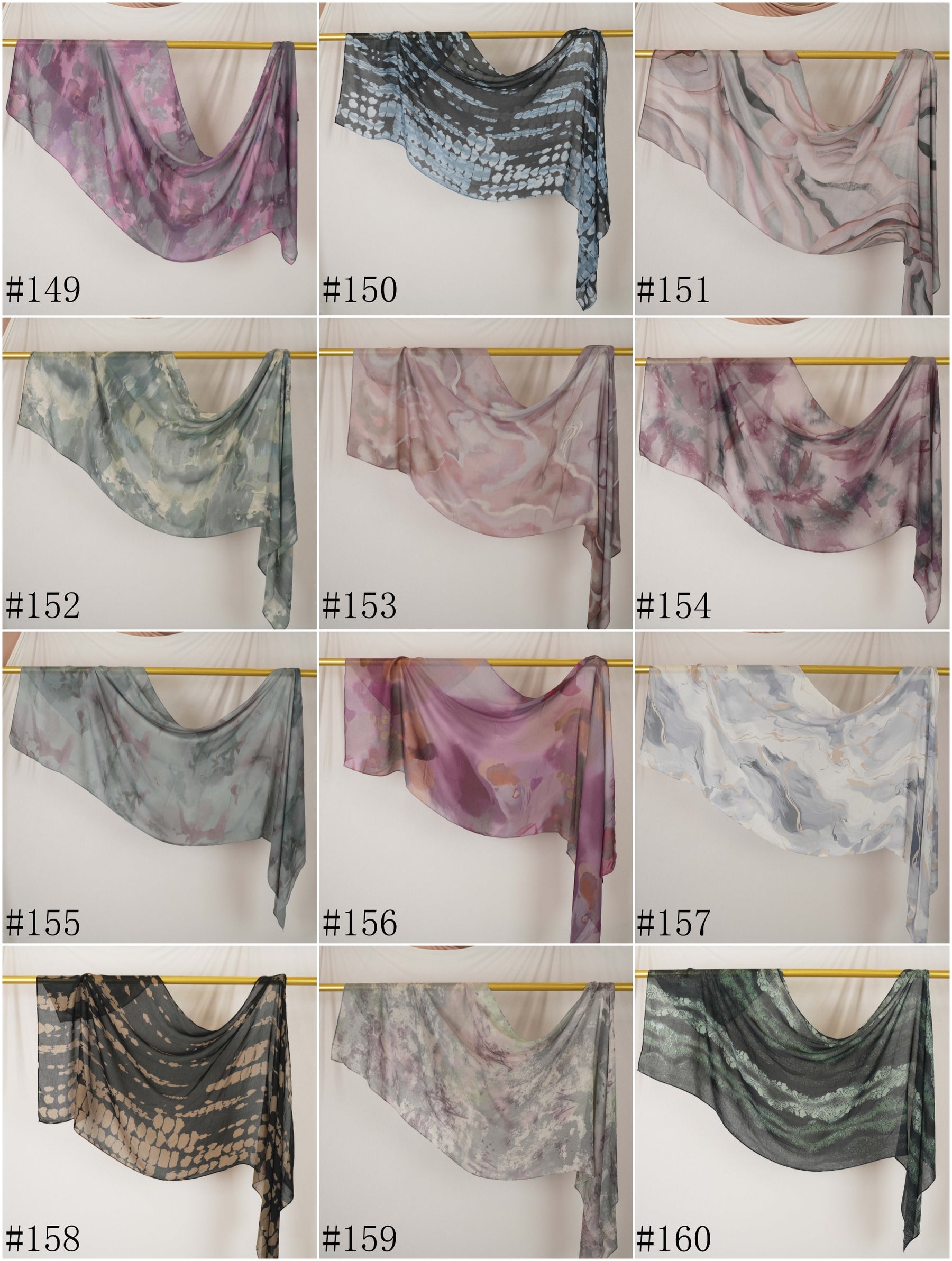 DL001  Modal printed hijab with square corners and rolled hem