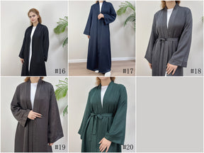 LRDB010+LRDB011  Fashion Print Elegant Cardigan Dress with Hijab Two-Piece Set