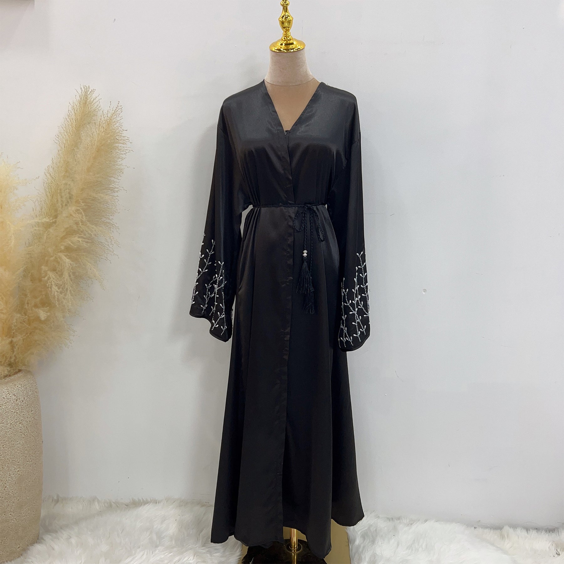 LR612  Party Daily Solid Color Handmade Beaded Dress Robe