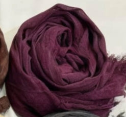 SS004 Plain Tassel Crinkle Modal Hijab