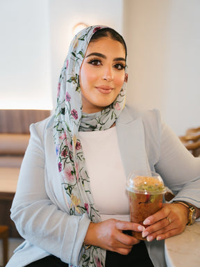 MY101  Modal floral hijab