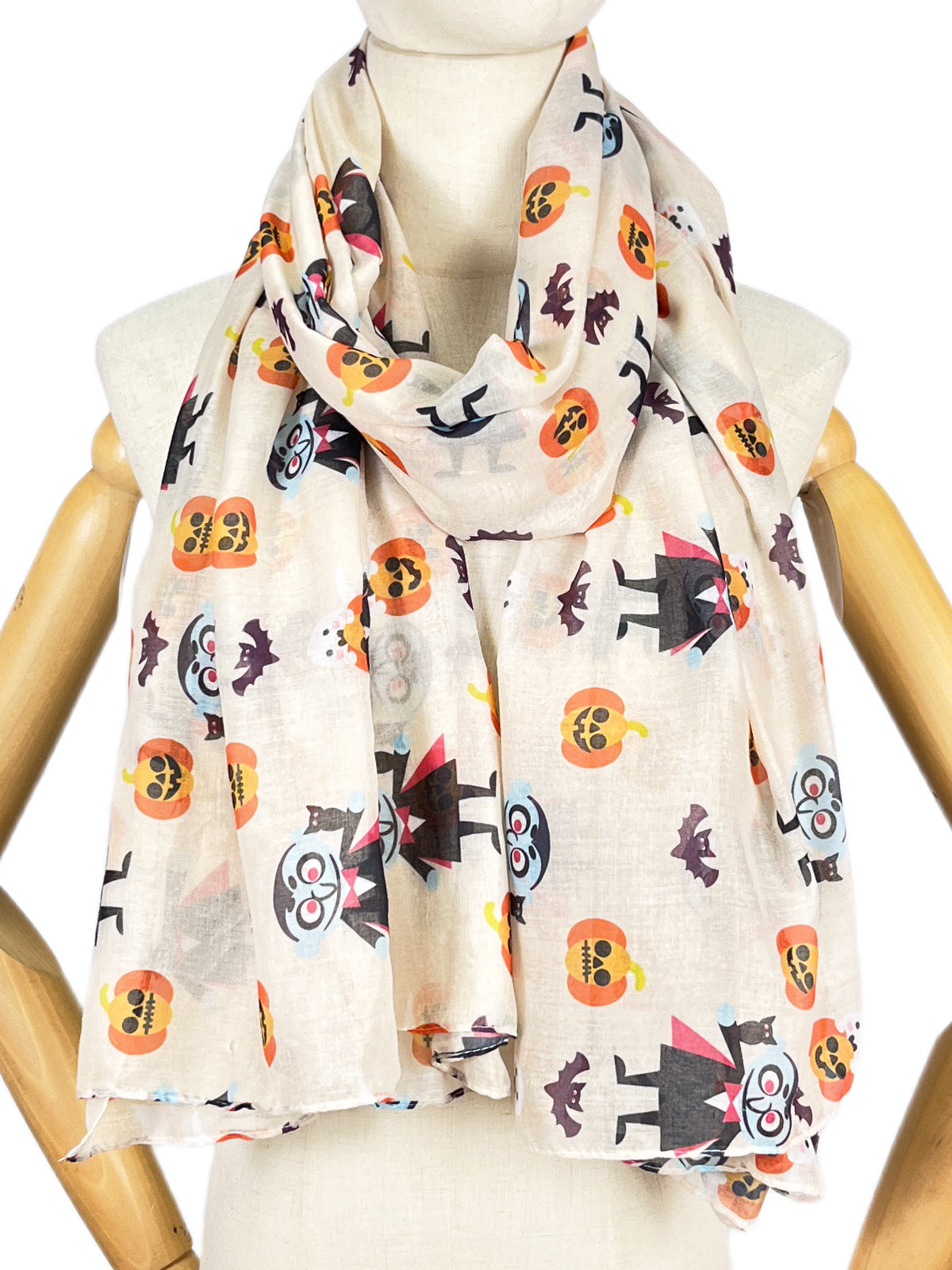 BD-114 Halloween digital print scarf/Casual cardigan set