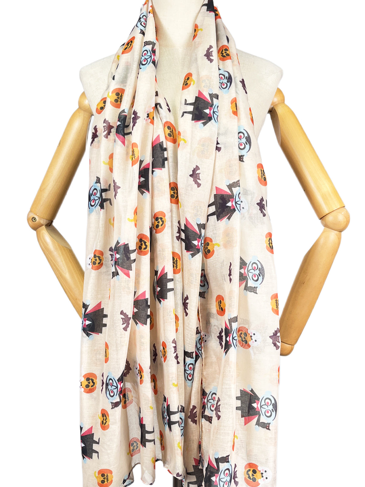 BD-114 Halloween digital print scarf/Casual cardigan set