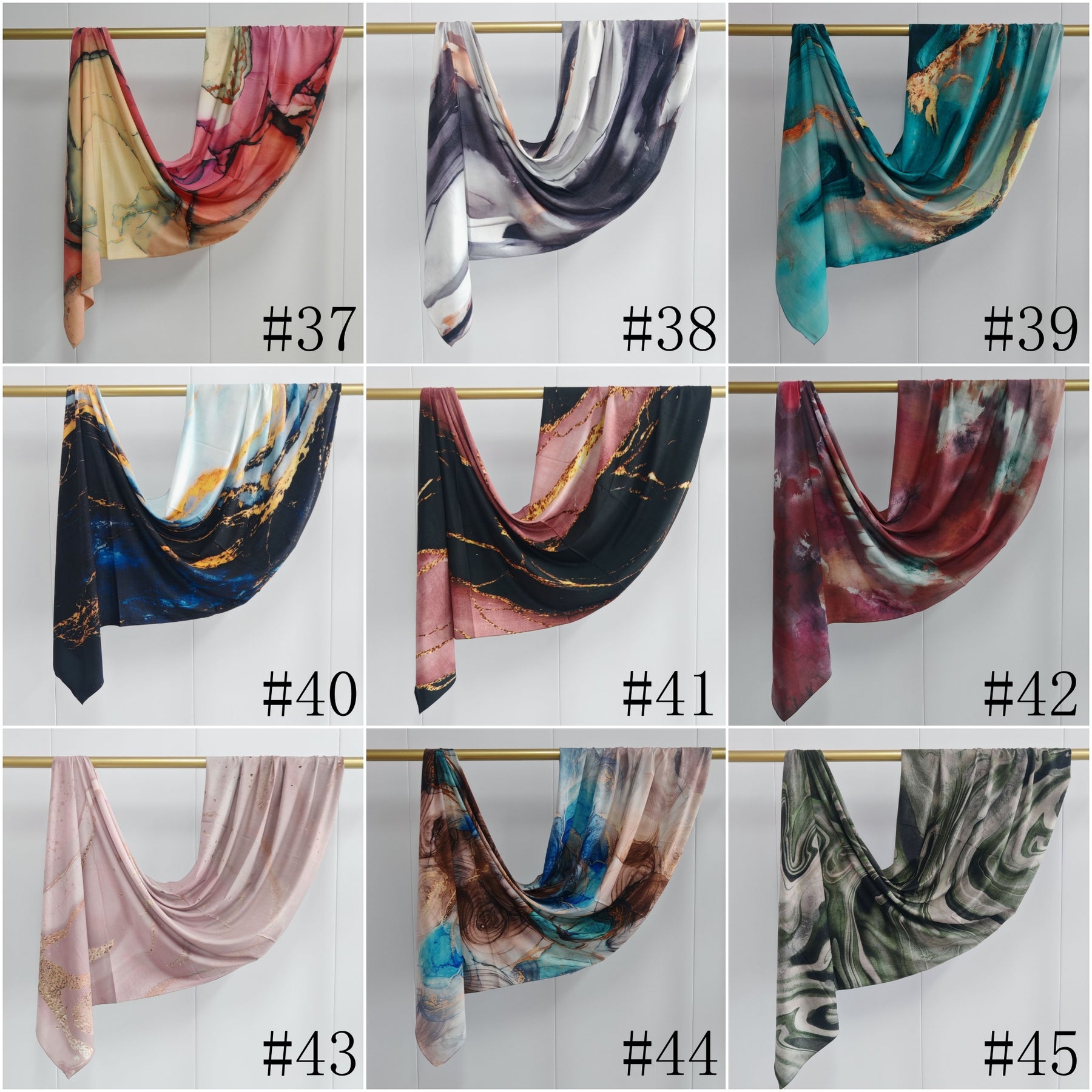 JBWJ001  Soft Modal Watercolor Printed Double-Sided Ethnic Long Hijab