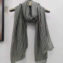 YC010  Plain Vertical Stripe Crinkle Polyester Hijab-MOQ:10pcs