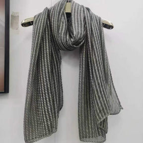 YC010  Plain Vertical Stripe Crinkle Polyester Hijab-MOQ:10pcs