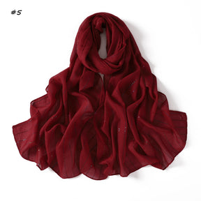 YZ328  Striped Lightweight Polyester Colorful Sequin Hijab