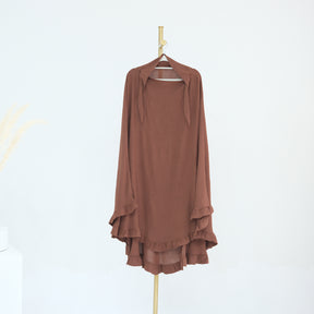 HJ912  Plain Polyester Ruffle Wide-Drape Hijab