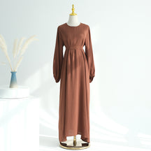 LR708  Plain Viscose Elastic Cuff Dress