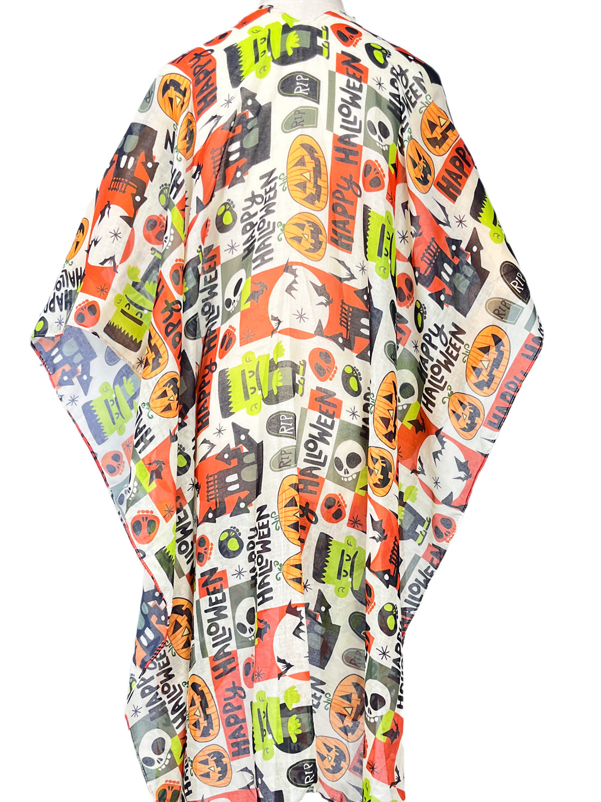 BD-115 Halloween Digital print scarf/Casual cardigan set