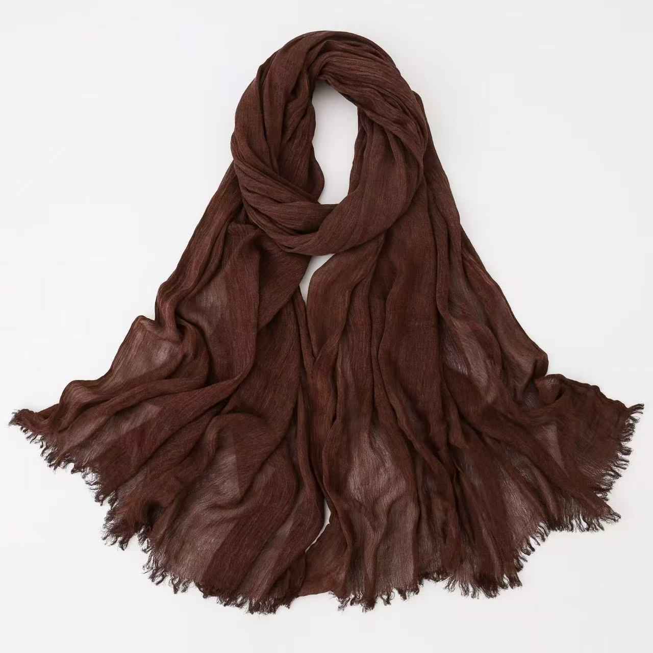 SS004  Modal dirty dyed wrinkled small tassel hijab