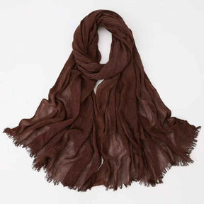 SS004  Modal dirty dyed wrinkled small tassel hijab