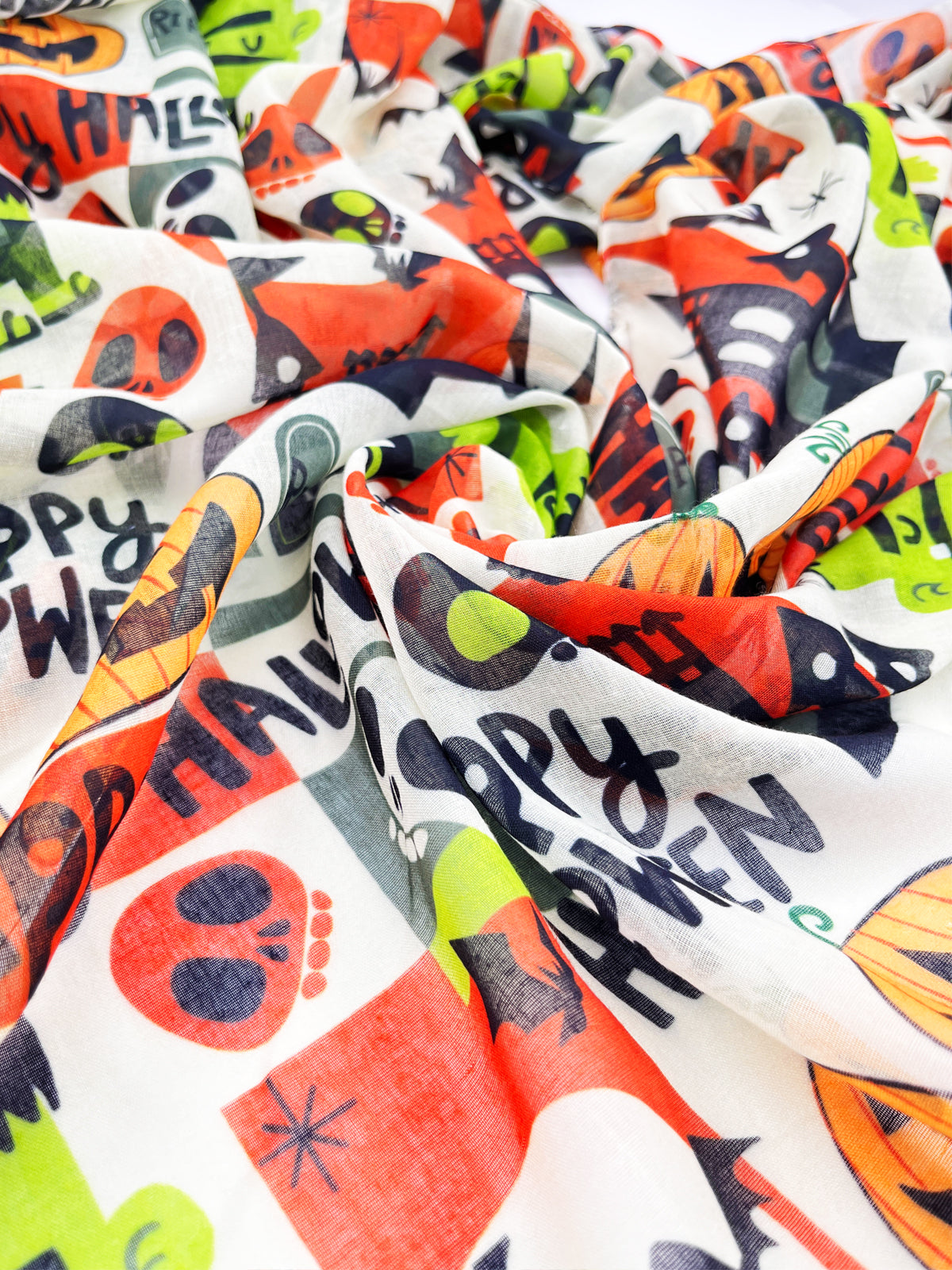 BD-115 Halloween Digital print scarf/Casual cardigan set