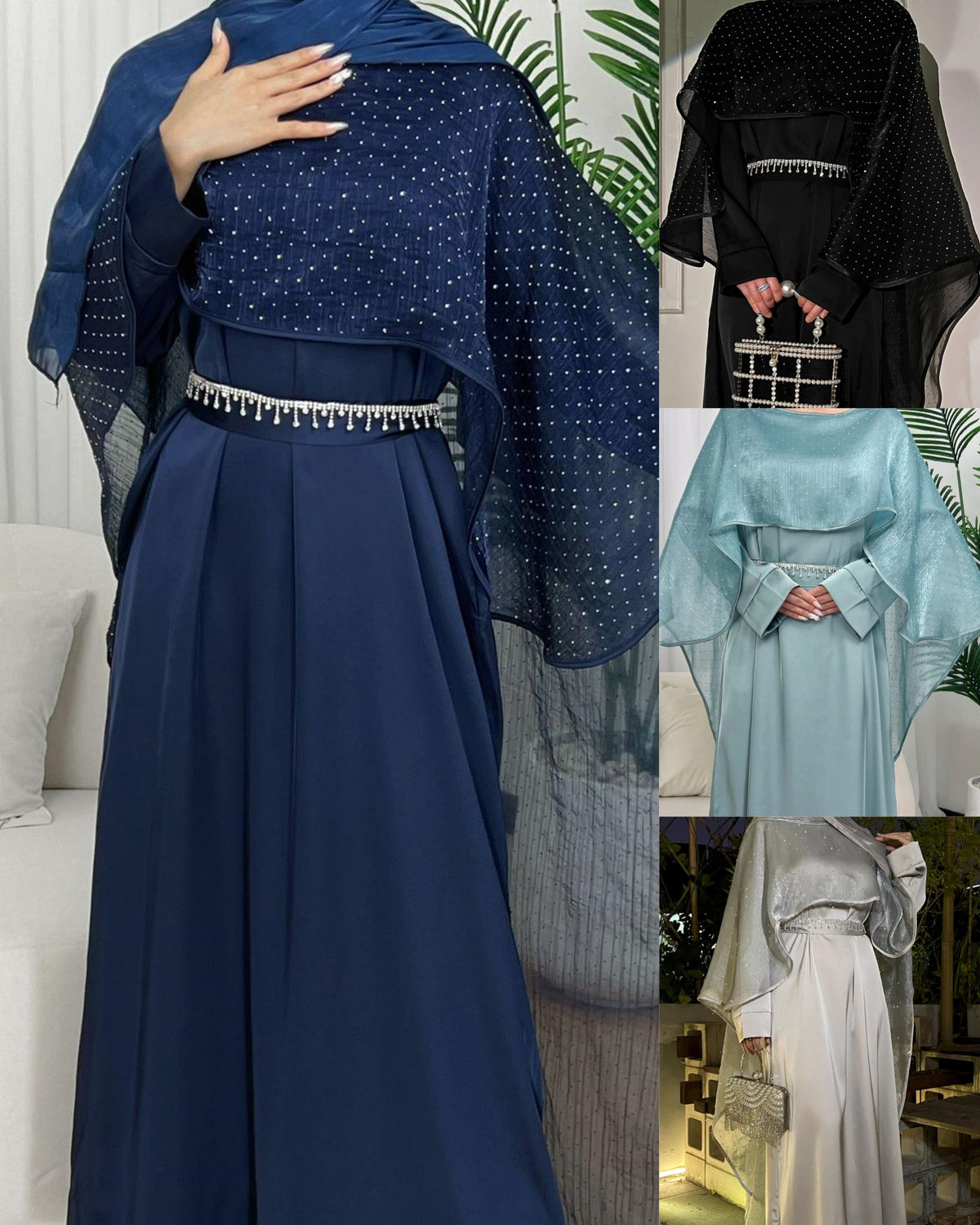 PFXK Muslim simple cloak starry sky abaya