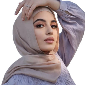 HY015  Plain Modal Children Hijab with Cap