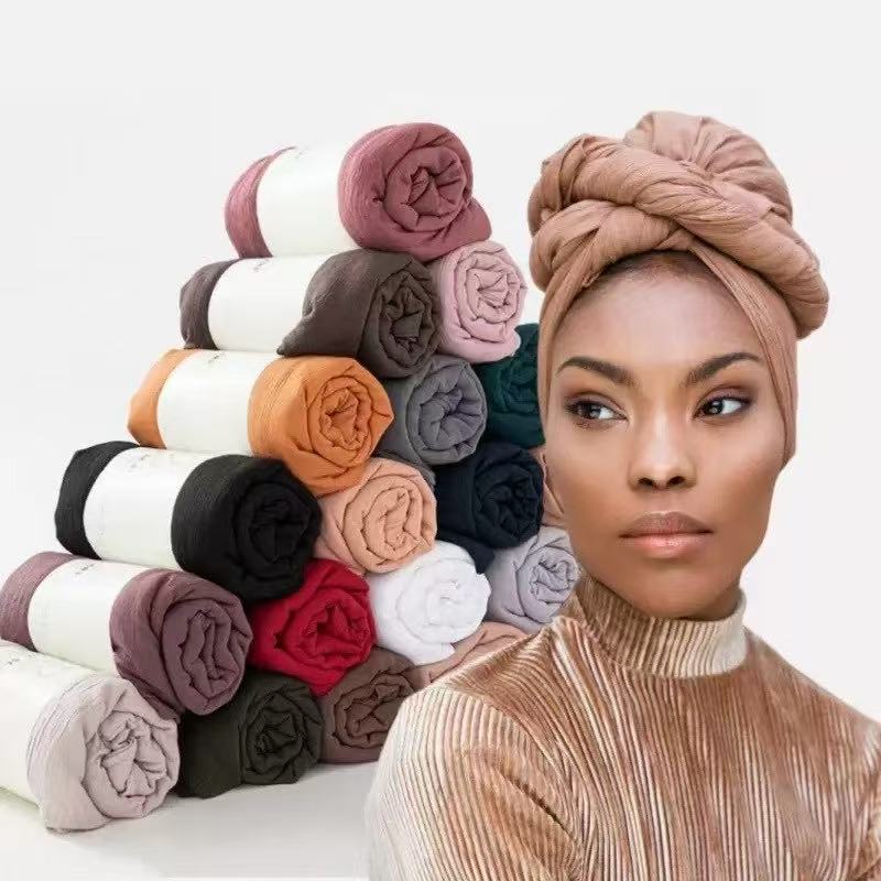 JSA167   Slightly stretchable cotton crepe-blend rayon scarf